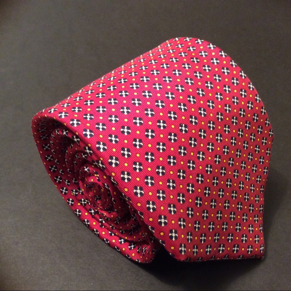 Firenze red geometric silk tie